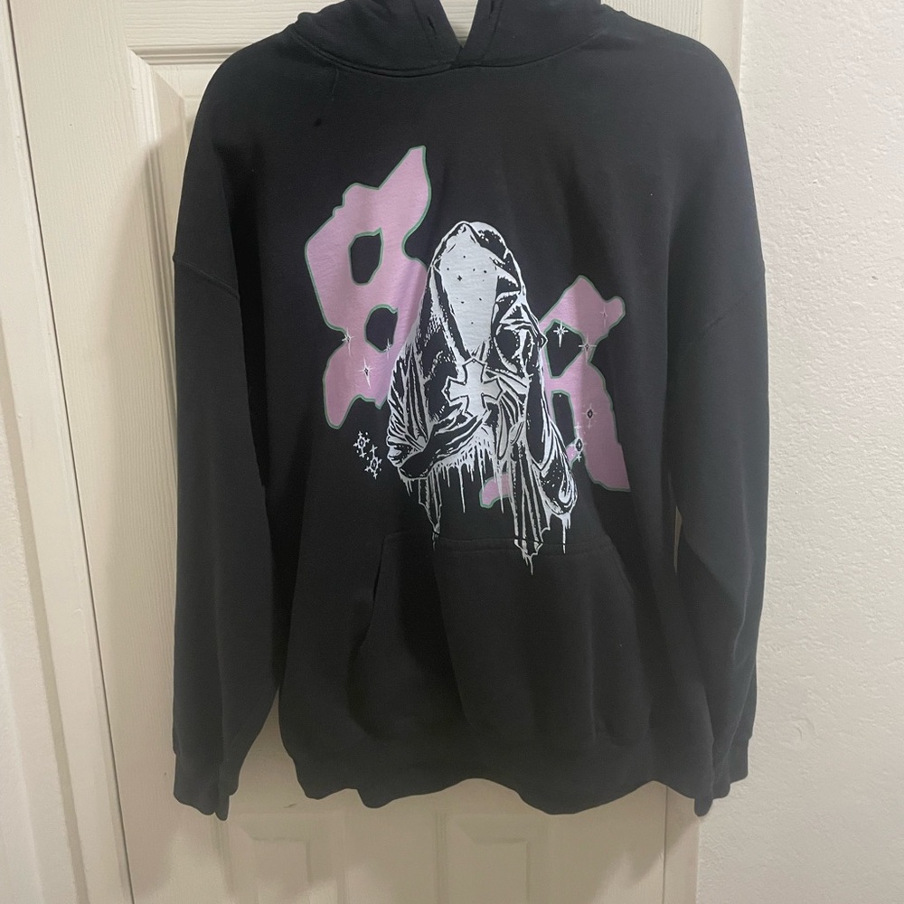 Black Graphic Hoodie Sweater
